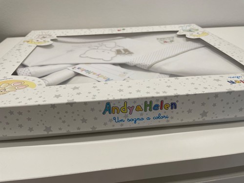 Lenzuola lettino neonato Andy e Helen bianco e beige 100% cotone - Foto 4 di 6