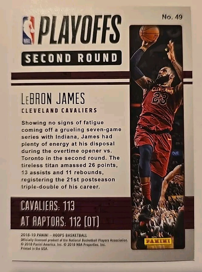 2018-19 NBA Hoops LeBron James Cavaliers Road To NBA Finals Rnd2