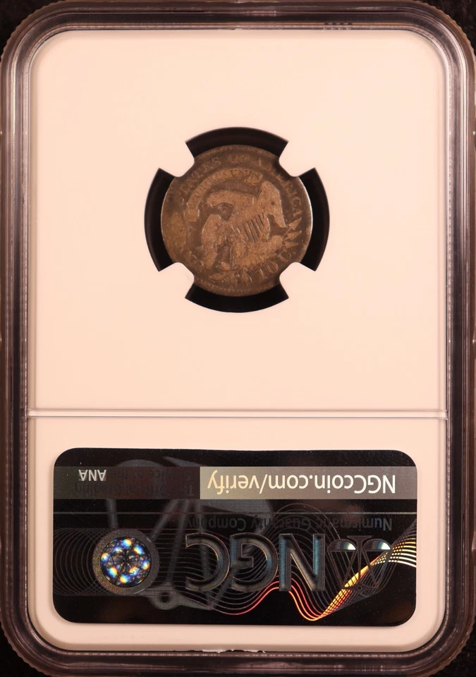 1820 Capped Bust Silver Dime "Large 0" - NGC Good 4 -Pleasant Original Surfaces! - Image 2 of 4