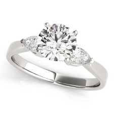 1.42 Ct Simulated Diamond Engagement Wedding Ring 14K Solid White Gold Size 5