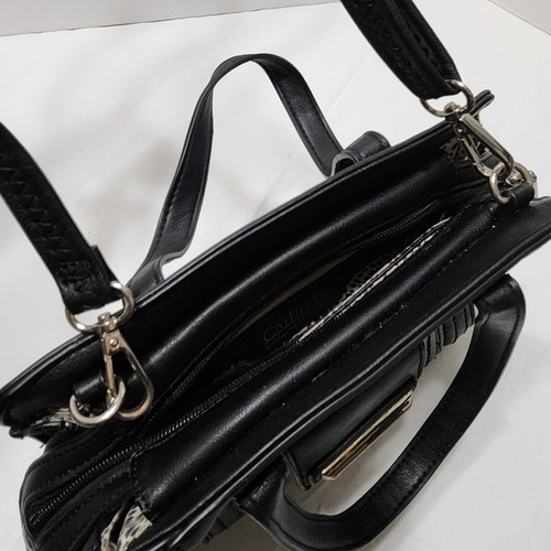 Cathrine Malandrino Purse Black Faux Leather - Picture 17 of 19