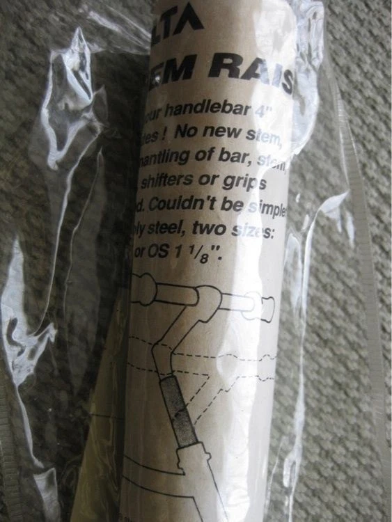 Old School BMX 复古 DELTA 自行车车把 Stem Raiser NOS — 第 3/4 张图片
