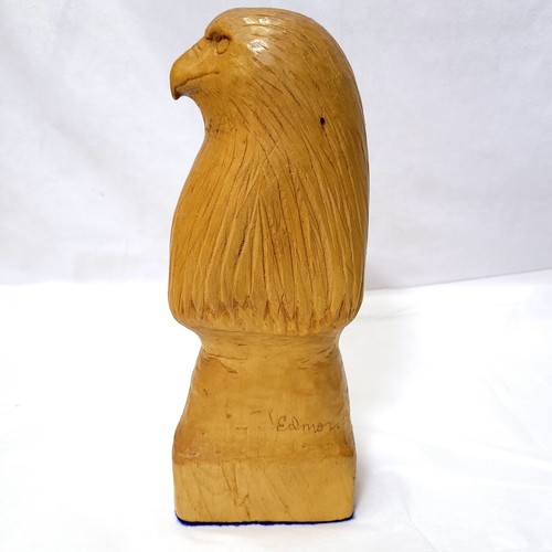 Fine Folk Art Wood Carved American Bald Eagle Signed By Artist VTG Sculpture - Picture 4 of 12