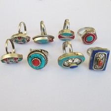 Tibetan Genuine Turquoise Coral Blue Lapis Je...