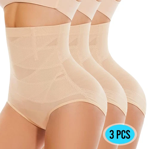 Frauen Bauch Kontrolle Hohe Taille Höschen Mesh Body Shaper Atmungsaktiv Unterwäsche - Bild 17 von 19
