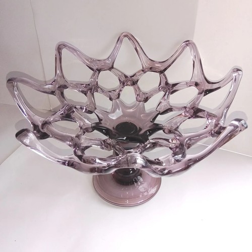 Coupe en Verre de Murano Violet Tressé 44 cm et 4 kg style Barovier - 第 19/24 張圖片