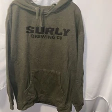 Surly Brewing Co Beer hooded Sweatshirt Green Hoodie Sz XL