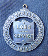 OLD WW1 BRITISH POLICE METROPOLITAN SPECIAL CONSTABULARY LONG SERVICE MEDAL 1915