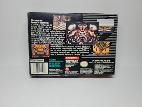 Secret of Evermore Super Nintendo Entertainment System SNES, 1995 Tested W Book - Picture 13 of 23