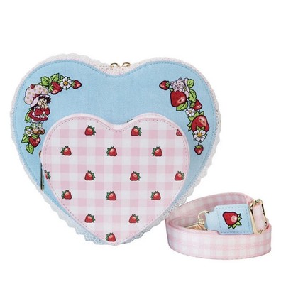 Strawberry Shortcake Denim Heart Crossbody Bag Loungefly