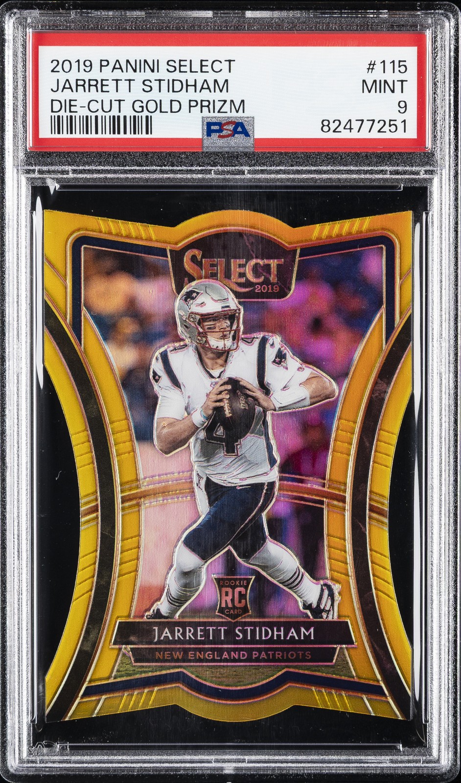 2019 PANINI SELECT DIE-CUT GOLD PRIZM #115 JARRETT STIDHAM 6/10 PSA 9