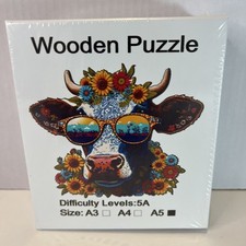 Wooden Puzzle unique shape pieces, Difficulty Levels: 5 A: A5 Large Fast Ship