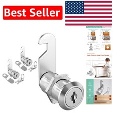 Zinc Alloy 2 Pack Cabinet Locks with Chrome Finish - 1-1/8" Cam Lock for RVs