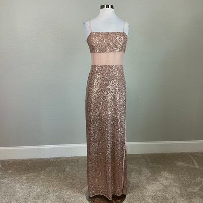 slim fit dress slacks BCBGMAXAZRIA Allure Blue Sequined Maxi Dress – Runway Catalog main image 1