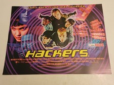 HACKERS Movie Cinema Mini Quad Poster 1995 Angelina Jolie
