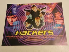 HACKERS Movie Cinema Mini Quad Poster 1995 Angelina Jolie