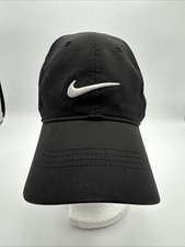 Nike Heritage 86 Dri-Fit Hat Cap Black w/ White Swoosh Golf Tennis Strapback