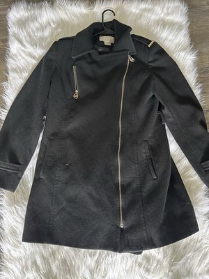 MICHAEL KORS Moto Jacket Zip Black Collared Pockets Lined Women's Size 10