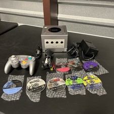 Nintendo Gamecube Console Silver With Controller And Games X8