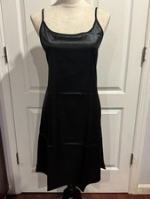 Wmn's Lingerie Satin Nightgown Slip Black Thin  Soft Sz XL 37"Lx19"W