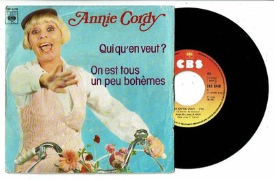 Annie CORDY Vinyl 45T 7'' WER WILL SCHON? -.. ALLES EIN BISSCHEN BÖHMISCH Fahrrad CBS 6418