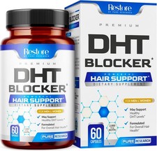 DHT Blocker Hair Growth Support Supplement - Saw Palmetto  Hair Vitamins for Wo