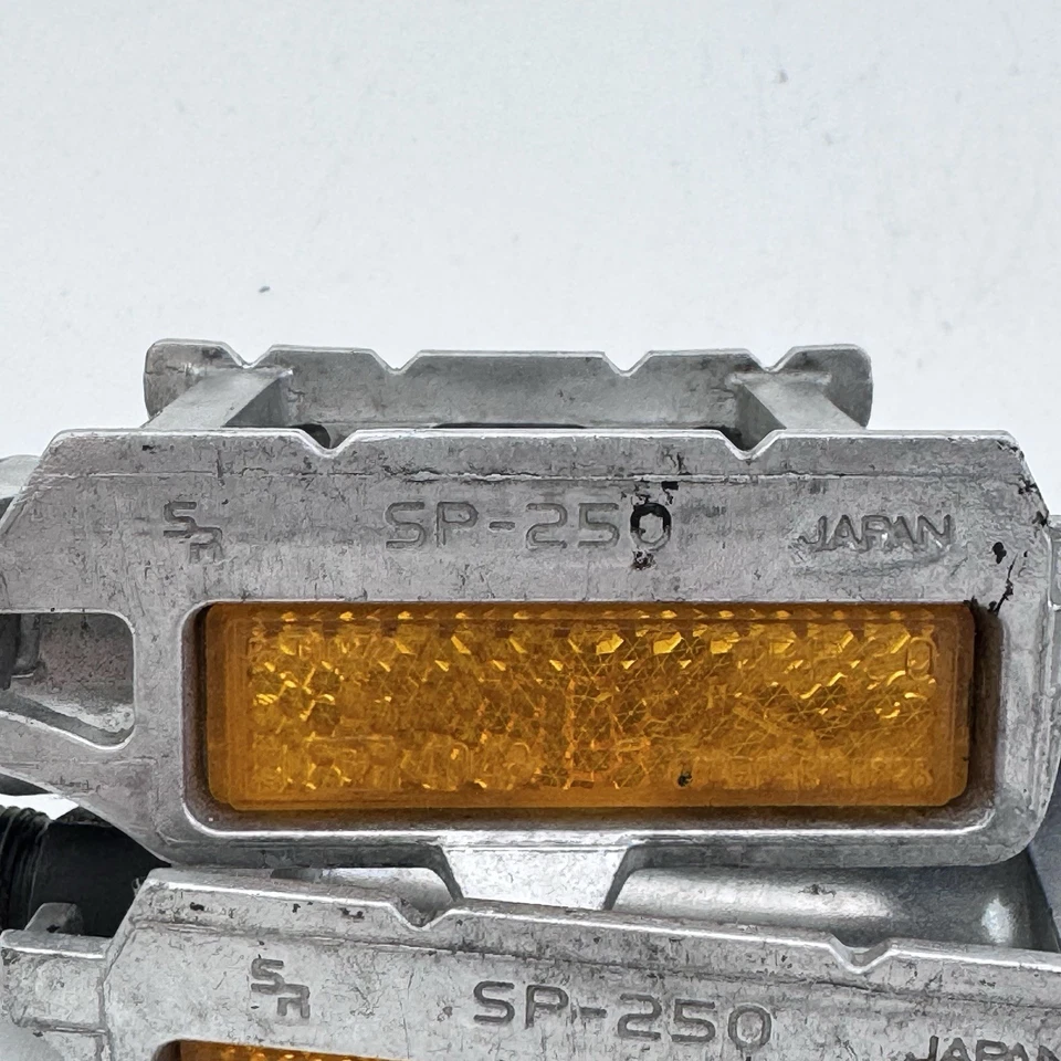 Pedales vintage SR Sakae SP-250 Eroica plateados planos Fixie Race 9/16 pulgadas A39 Foto 3 de 4