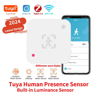 Tuya Zigbee WiFi Human Presence Sensor MmWave Radar Detector With Luminance