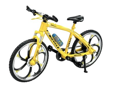 MOUNTAIN BICYCLE MTB GELB FAHRRAD 1:10 DIE CAST METAL MODEL 18cm NEU IM KASTEN