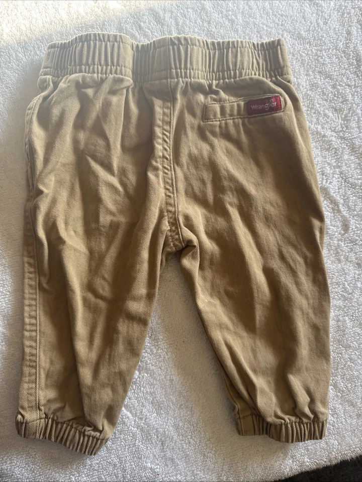 Wrangler Toddler Khaki Pants Size 9M Fits 8 to 9M Pullup With Elastic Band - Image 2 of 4