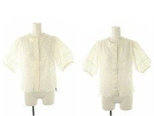 En recre Reversible Lace Tulle Blouse Off White Women's OS Style Top