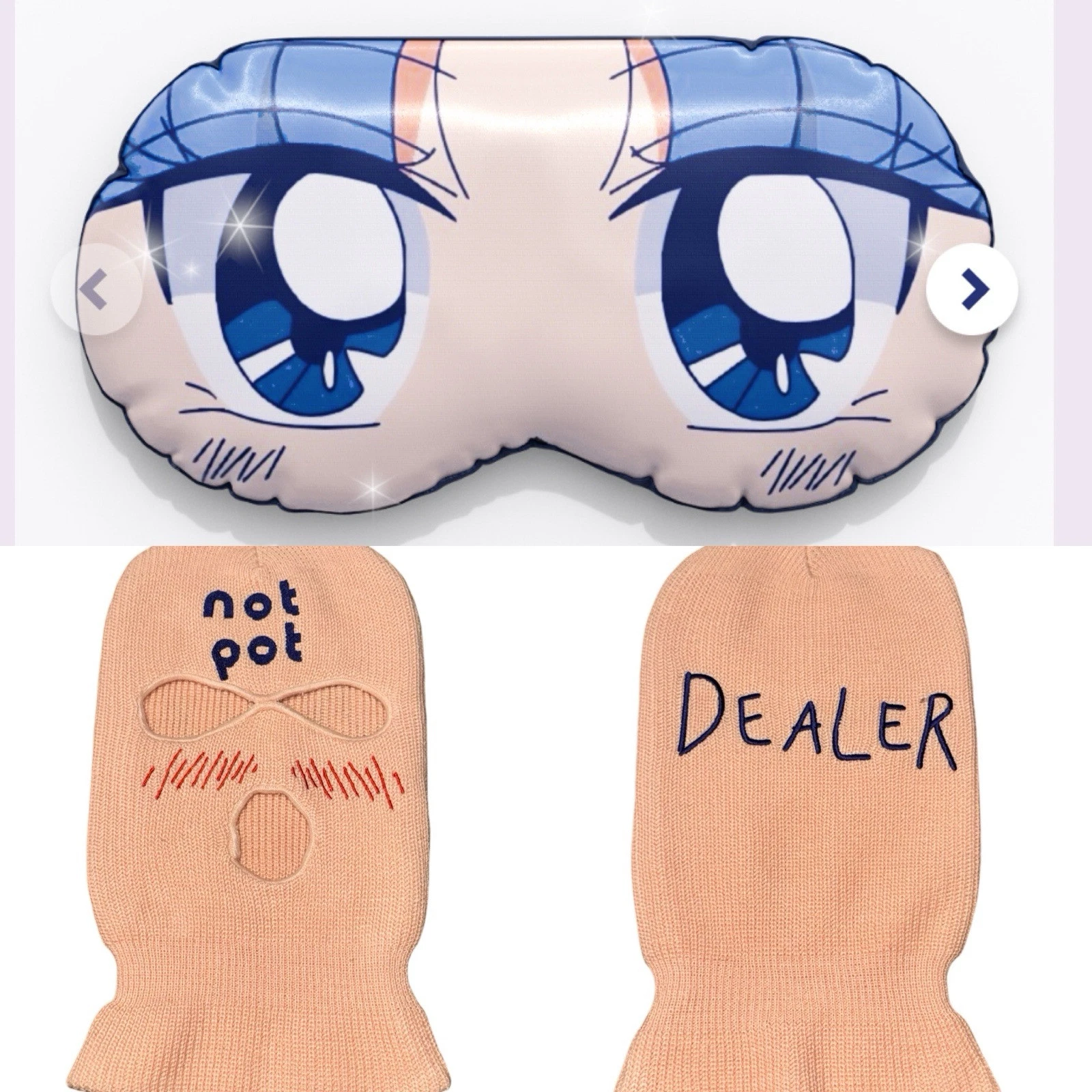 The Not Pot Dealer Ski Mask Hat Beanie ANIME SILK SLEEP MASK NEW CBD Company