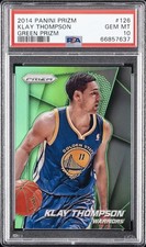 2014 PANINI PRIZM GREEN PRIZM #126 KLAY THOMPSON PSA 10