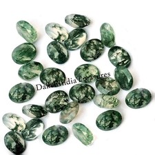 Natural AAA Moss Agate Oval Cut Faceted Size 4X6MM To 15X20MM Loose Gemstone