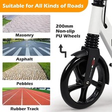 Foot Scooter, 200 Mm Large Wheels Adult Scooter With Disc Brakes, Adult Scooter