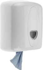 Wall Mounted Centerfeed Dispenser – White Tissue & Blue Roll Holder for Kitchen,