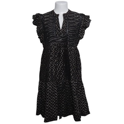 Aiko, Kleid, Größe: XS, model: jodi gold, Schwarz, Baumwolle, Chevron #2gh