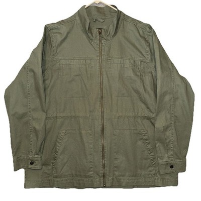 Gap Utility Jacket Women's Size XXL Green Field Pockets Full Zip Cotton NEW