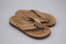 RAINBOW Sandals Flip Flops Brown Unisex Regular S/M 9.5" LONG Leather Tan