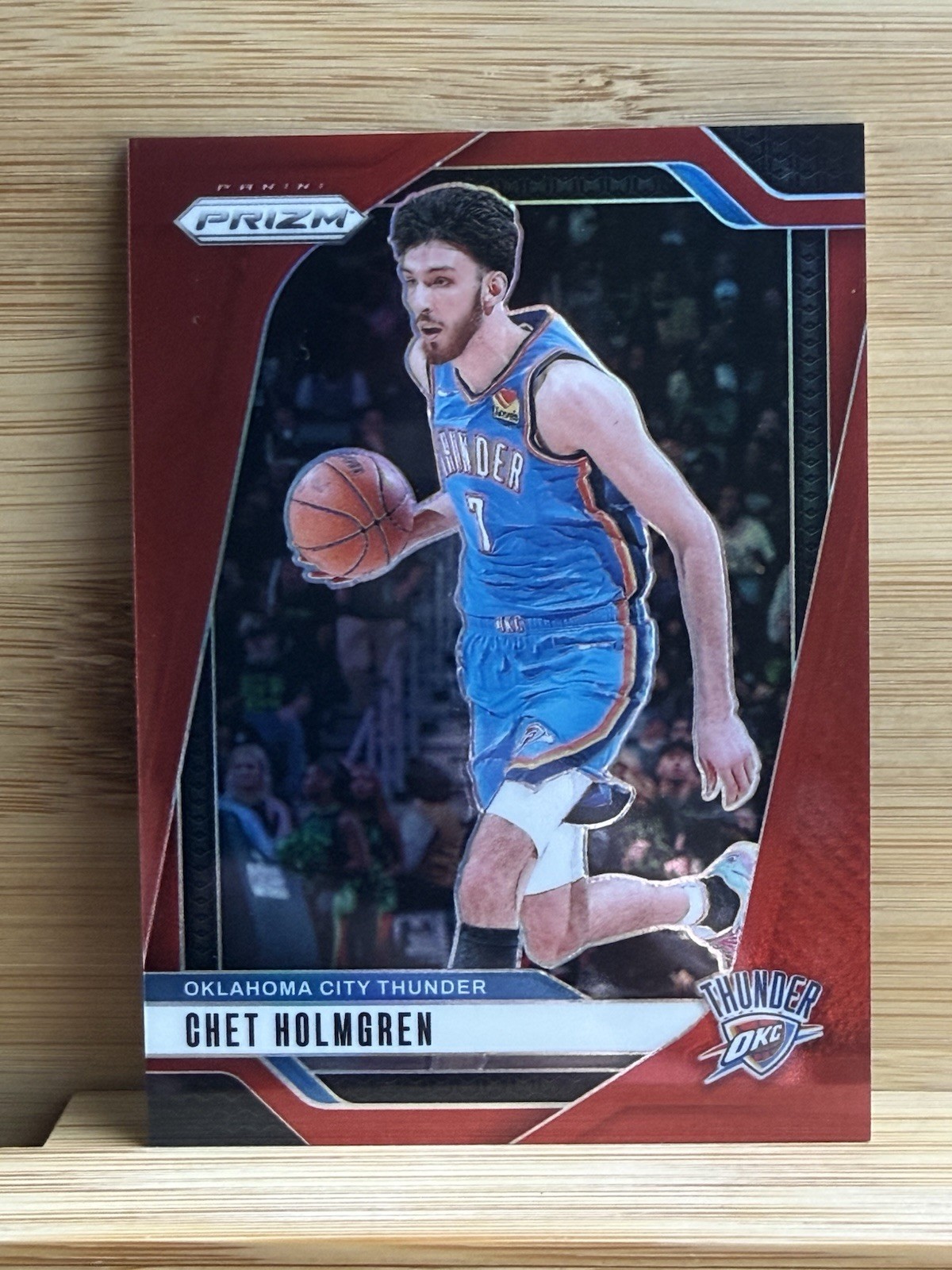 2024-25 Panini Prizm Chet Holmgren Prizms Red Seismic #/299 Thunder