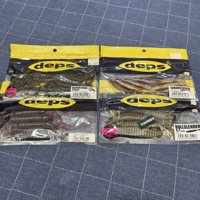 Deps Sakamata Shad Beckon Craw Bull Slender Clap Caw Worm Set Fishing Lure