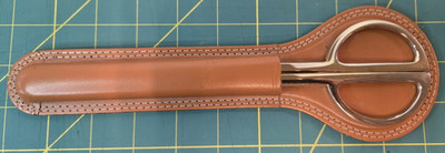 Crane Brand 2 Birds 9'' Metal Scissors Leather Sheath Embroidery & Sewing