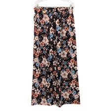 Floral Wide Leg Pants Paperbag Waist Boho Cot...