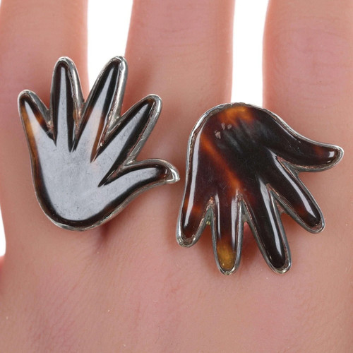 William Spratling(1900-1967) Taxco Modernist sterling Hand cufflinks b