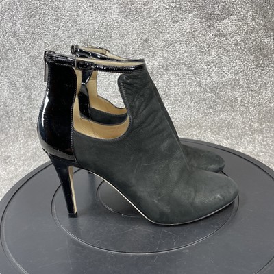 Jimmy Choo Boots Womens Size 39.5 Eu 9 Us Luther Black Suede Zip Cutout Bootie