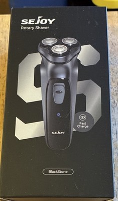 SEJOY BlackStone Electric Shaver Fast Charge 3D Floating Heads Li-ion Black