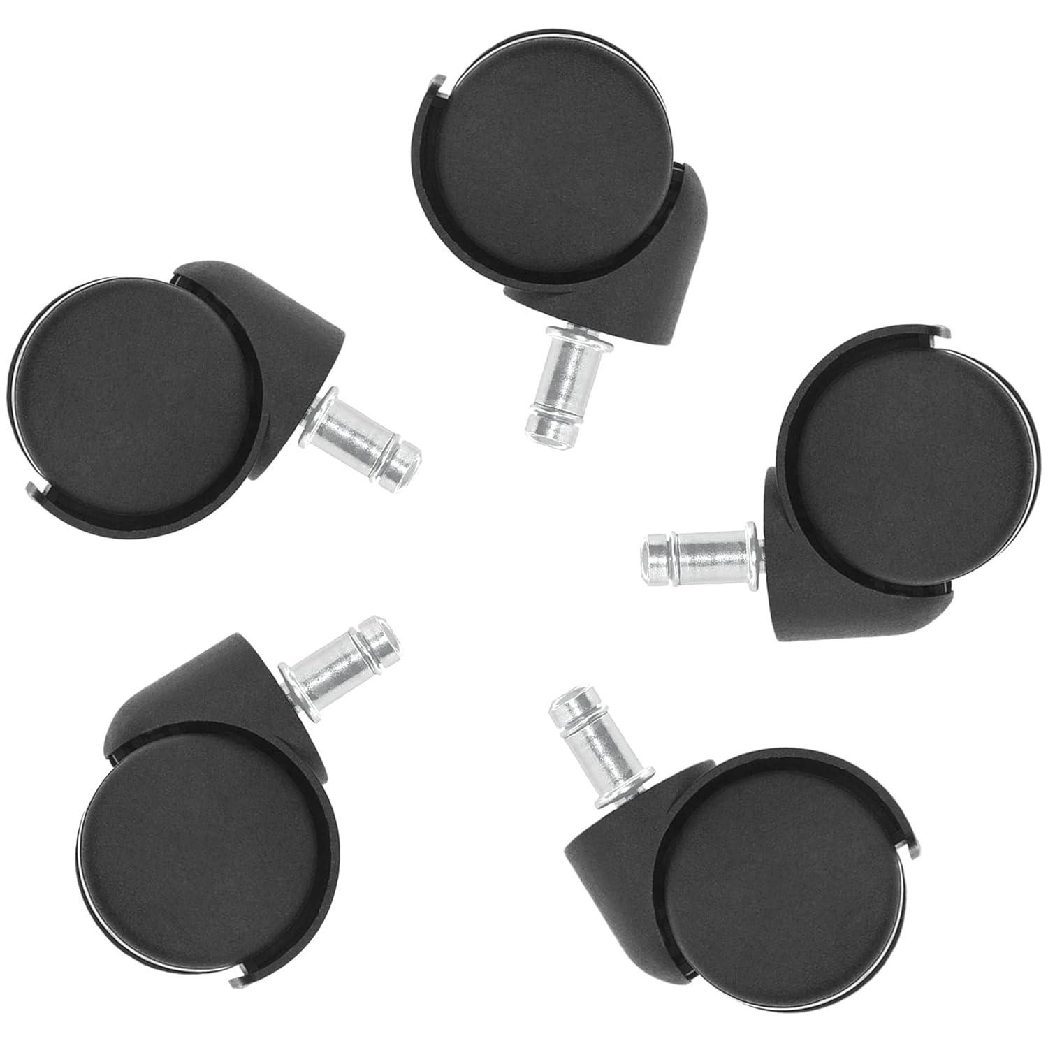 5 PCS Office Chair Caster Wheels,11mm Standard Size Chair Casters