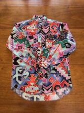 Vtg Wrangler Cowboy Cut Shirt Mens 16-33 USA Aztec Southwest Western 90s Cotton
