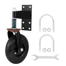8inch Spring Loaded Gate Caster Rubber Wheel 600 lb Wood Or Chain Link Fence