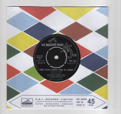 RAY CHARLES 'Take These Chains From My Heart' 7'' 45rpm HMV VG/M 1963 (POP 1161)
